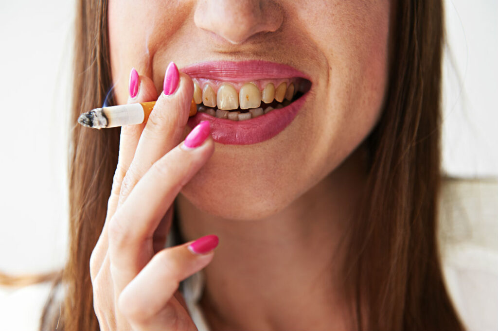 young women smoking