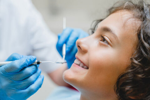 a child getting dental treatment