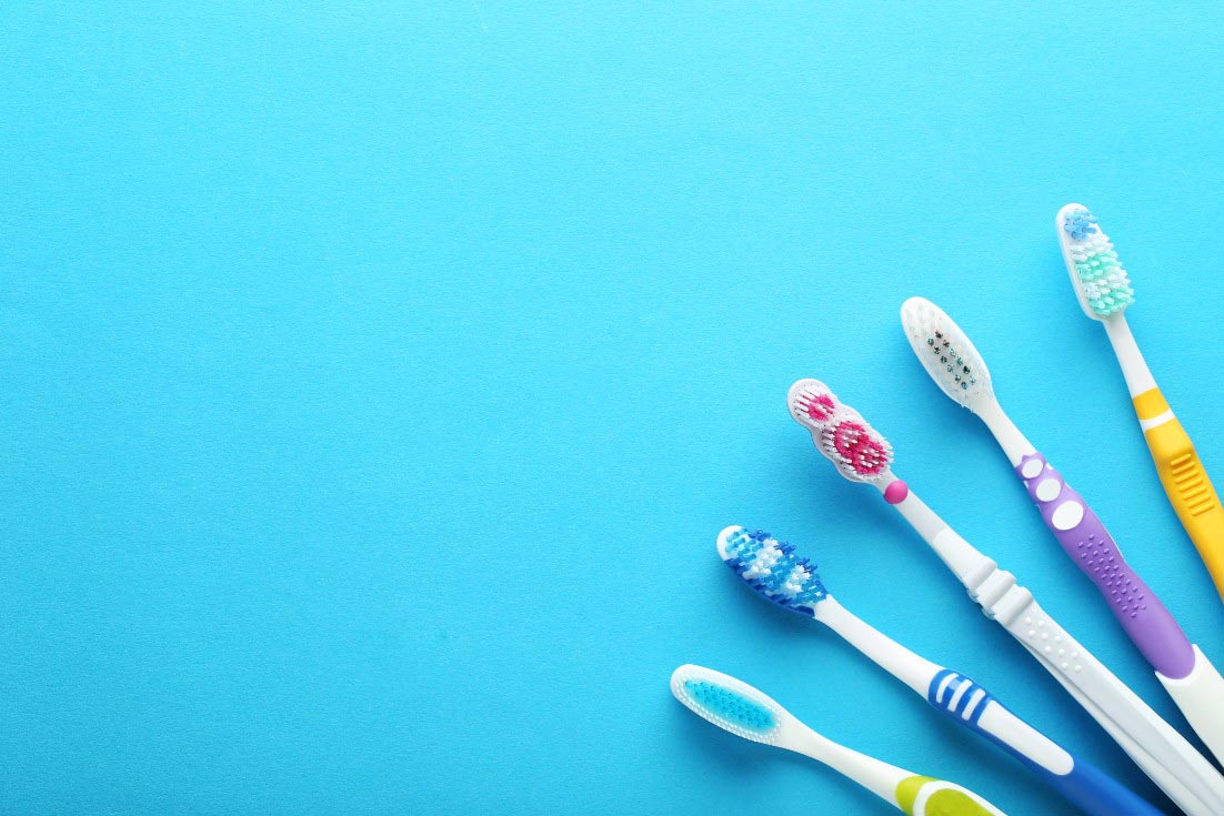 five tooth brushes